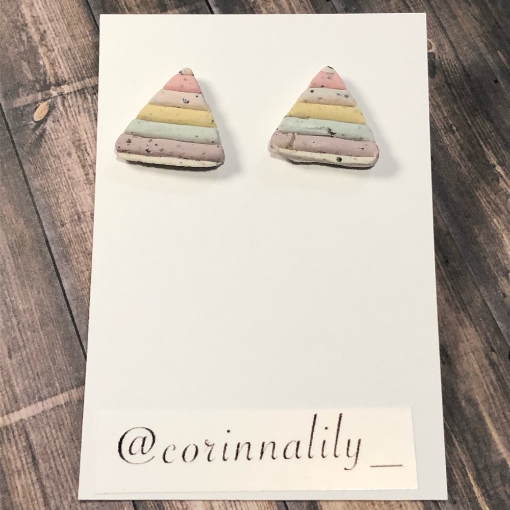 Multi Colored Stud Earrings.